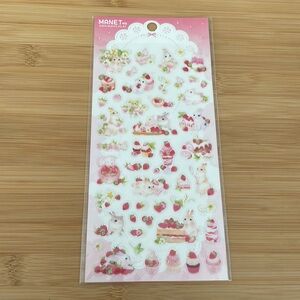 Bunny Strawberry Dessert Sticker Sheet